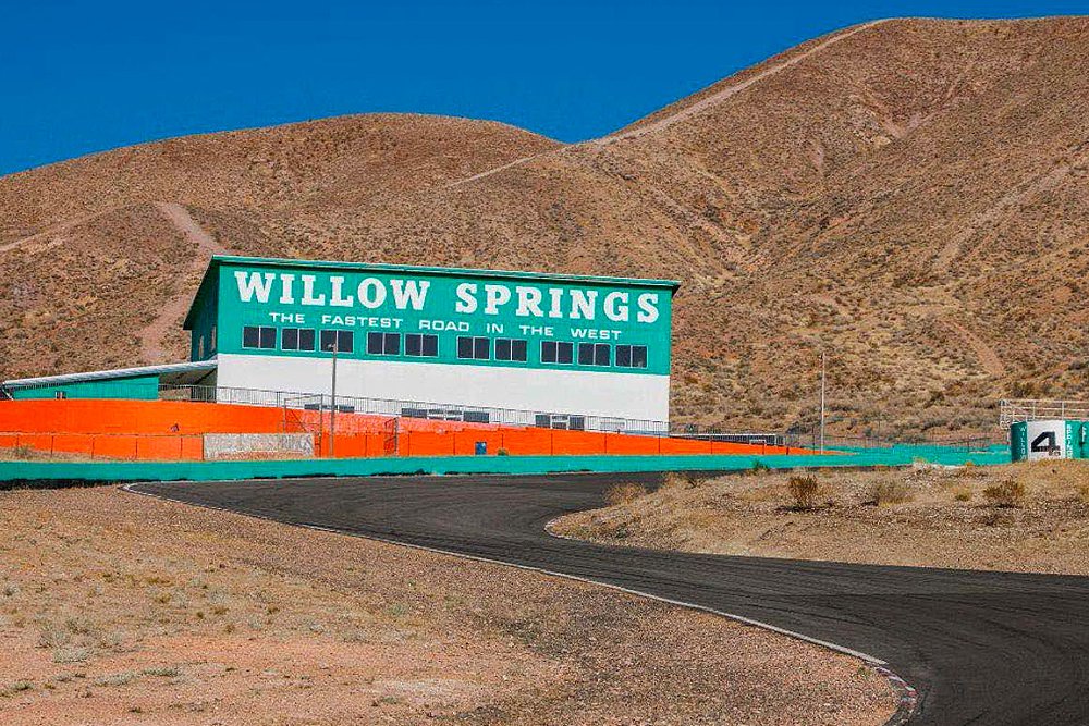 A low-angle view of the Willow Spring International Raceway snack bar.