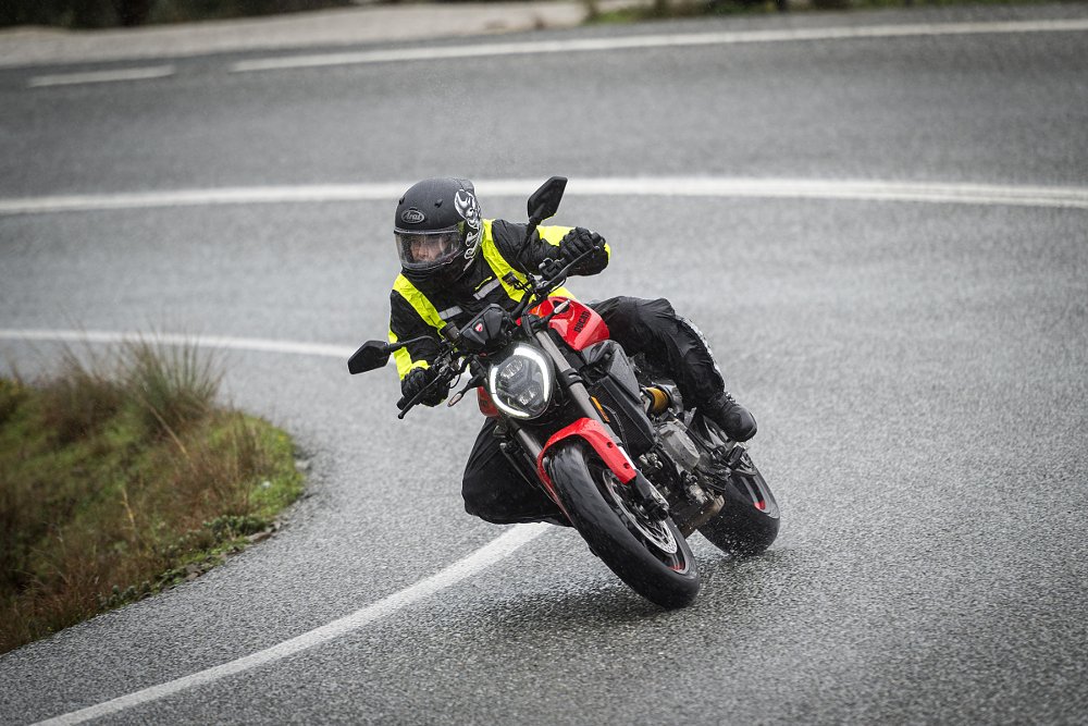 view from above of riding the Monster on a mountain road