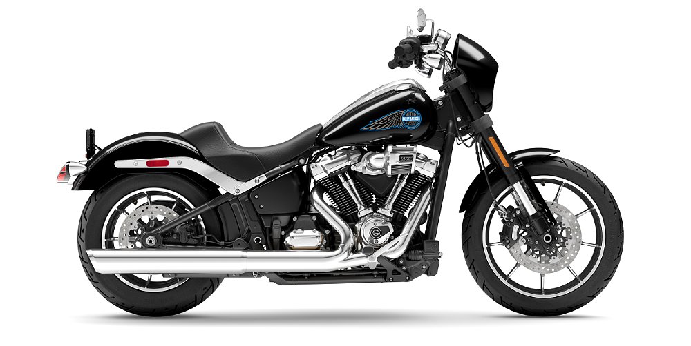 black Harley-Davidson Low Rider S with chrome trim
