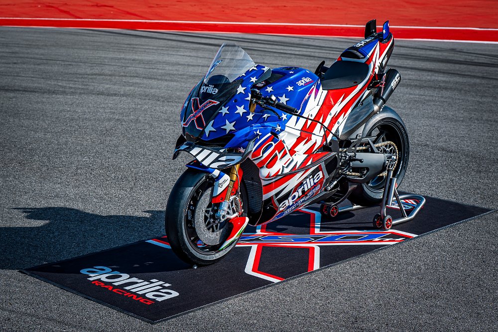 front view of the Aprilia X 250th at the Circuit of the Americas