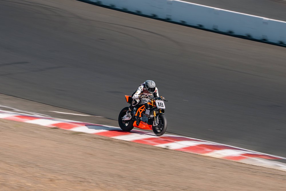 Lightfighter V3-RS riding through Turn 1 at Sonoma Raceway.