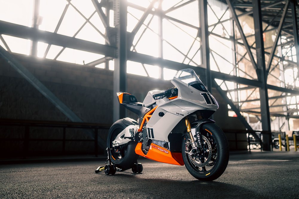 Lightfighter V3-RS parked under the grandstands at Sonoma Raceway.