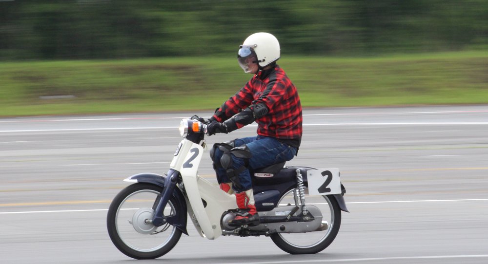 racing in plaid