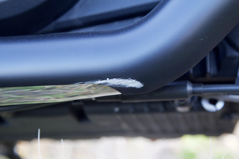 scraped exhaust
