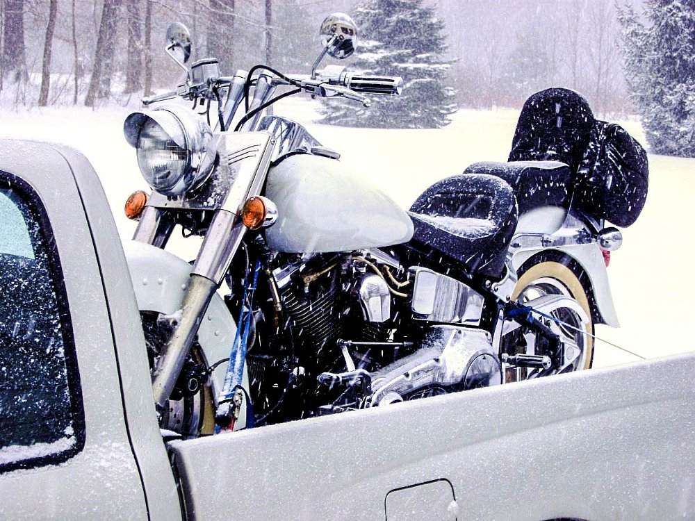 Snowy bike