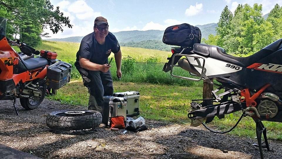 fixing flat tire