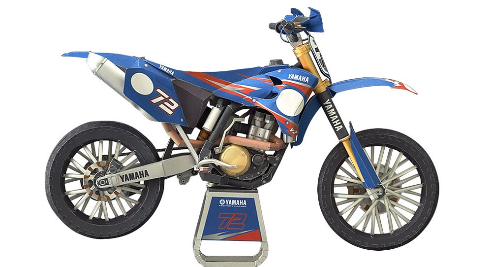 A Realistic-class YZ450FM papercraft model. Yamaha photo.