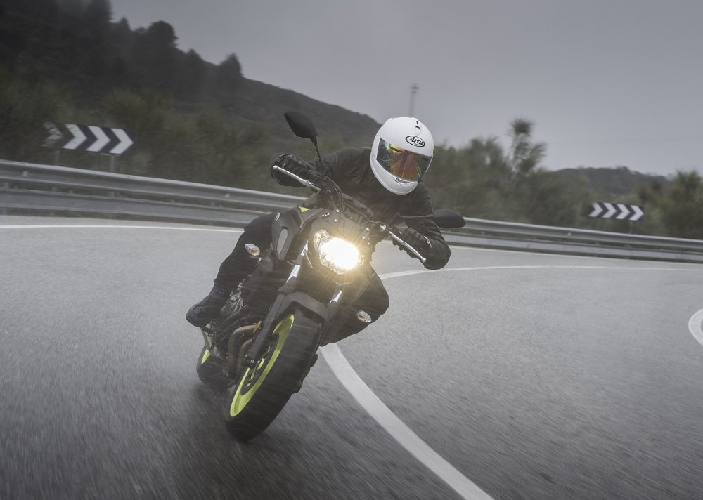 riding in the rain