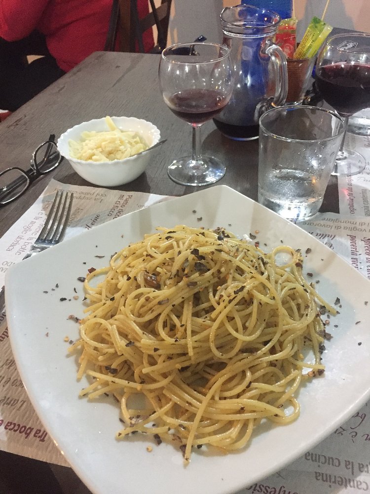 spaghetti and oil