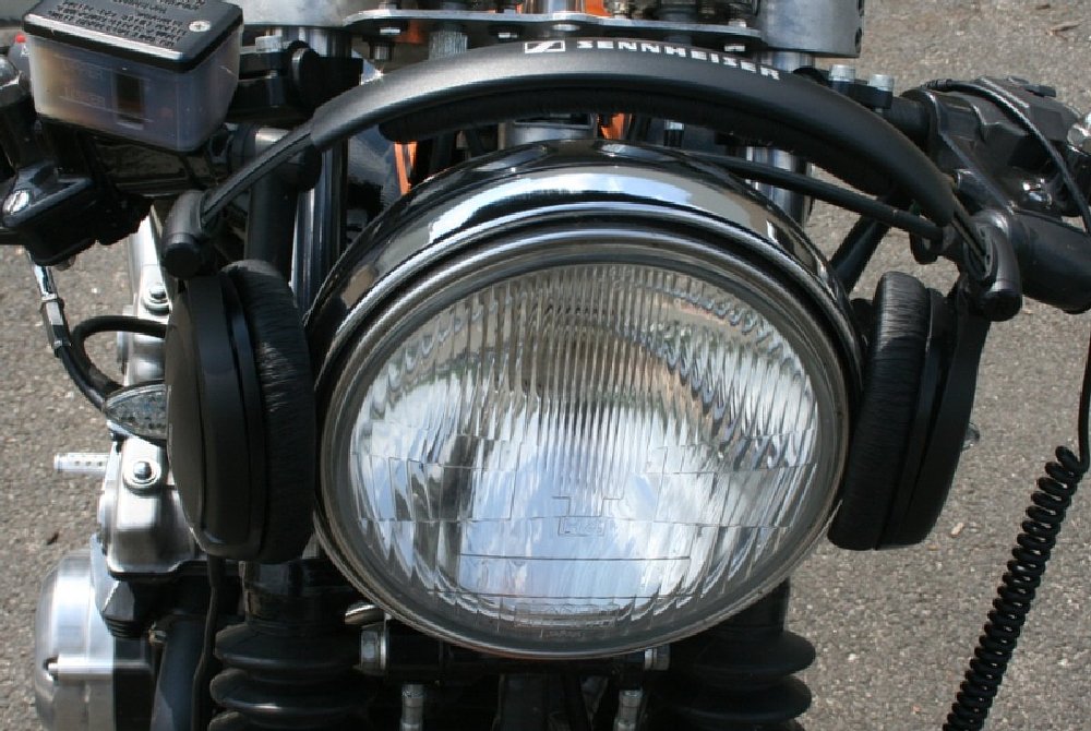 headphones on a headlight