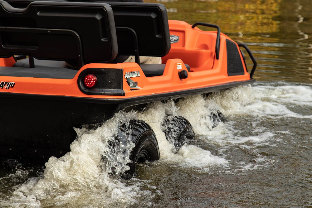 Argo tires throwing a wake