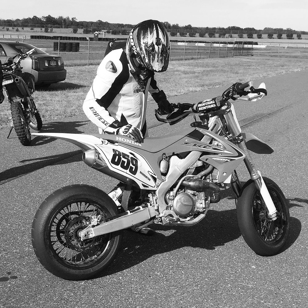 Supermoto is a great application for a two piece suit. The suit is generally a bit more relaxed which is helpful when riding Supermoto as it requires a more upright riding position with a lot of manueverability. 