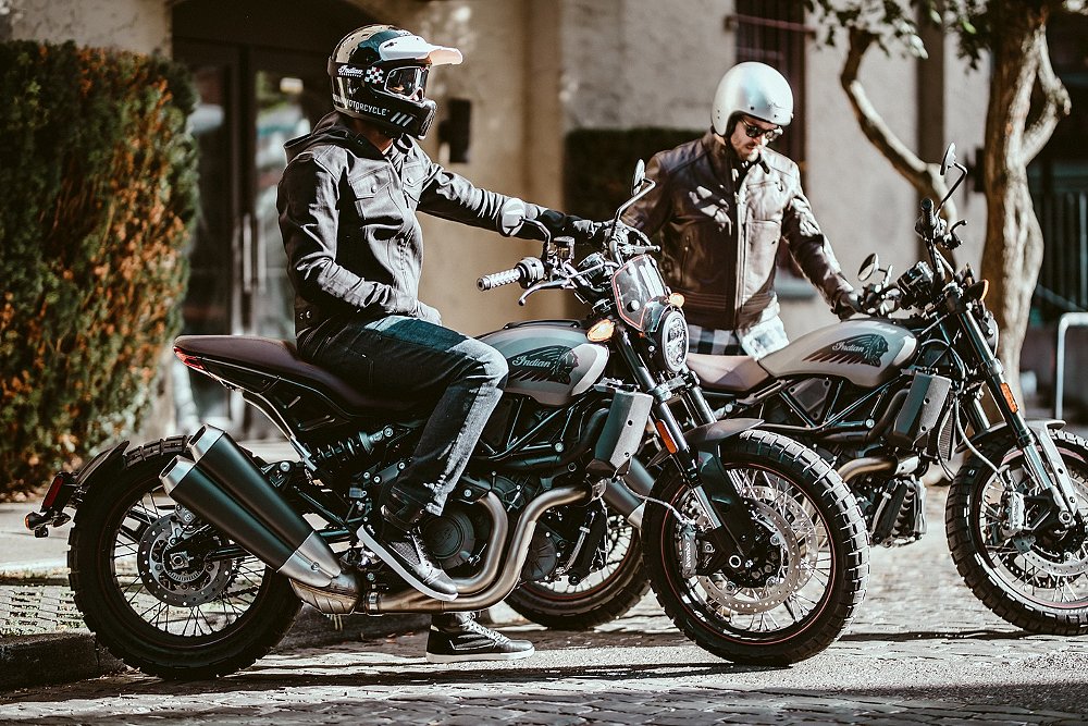 2020 Indian FTR Rally riders on the street