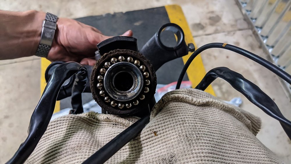 Worn ball bearings