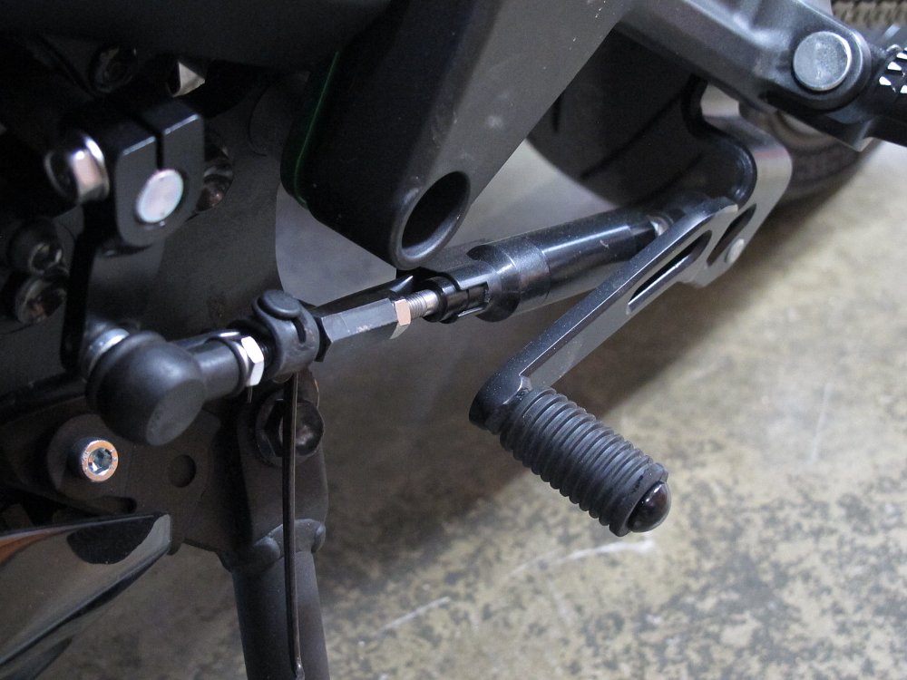 gear shift lever on a motorcycle