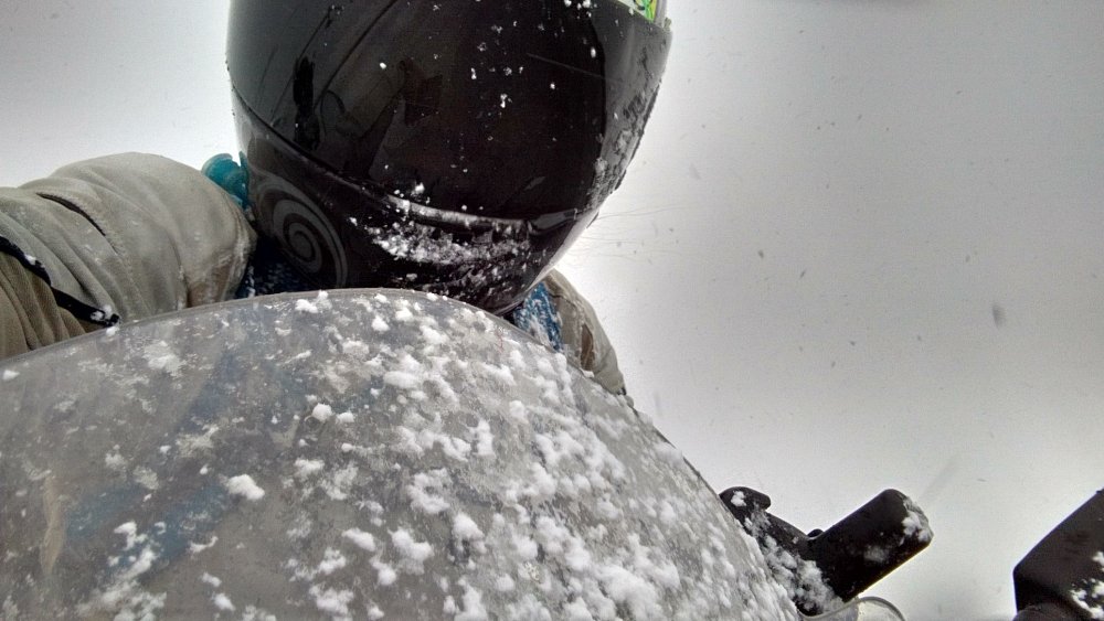 Riding on a snowy day in the Colorado mountains