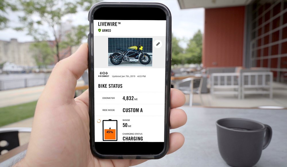controlling the Harley-Davidson LiveWire with the app