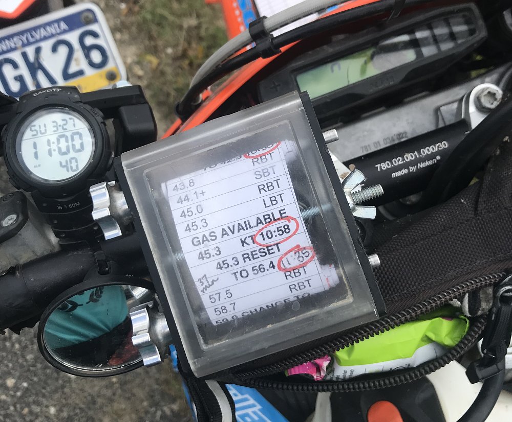 Roll chart holder, watch and odometer is all you need for navigation while doing an enduro