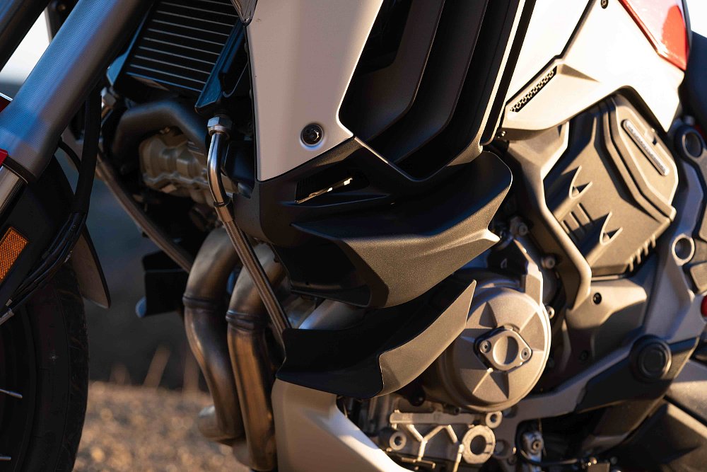 Ducati Multistrada V4 air scoops on side of engine