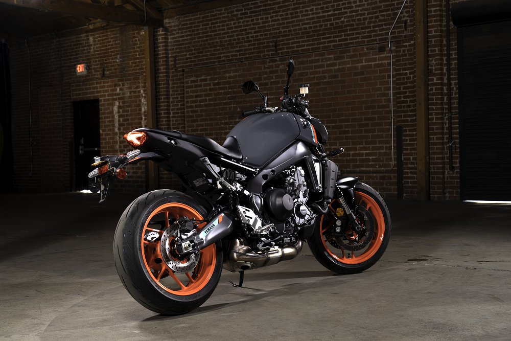 rear three-quarter image of 2021 Yamaha MT-09
