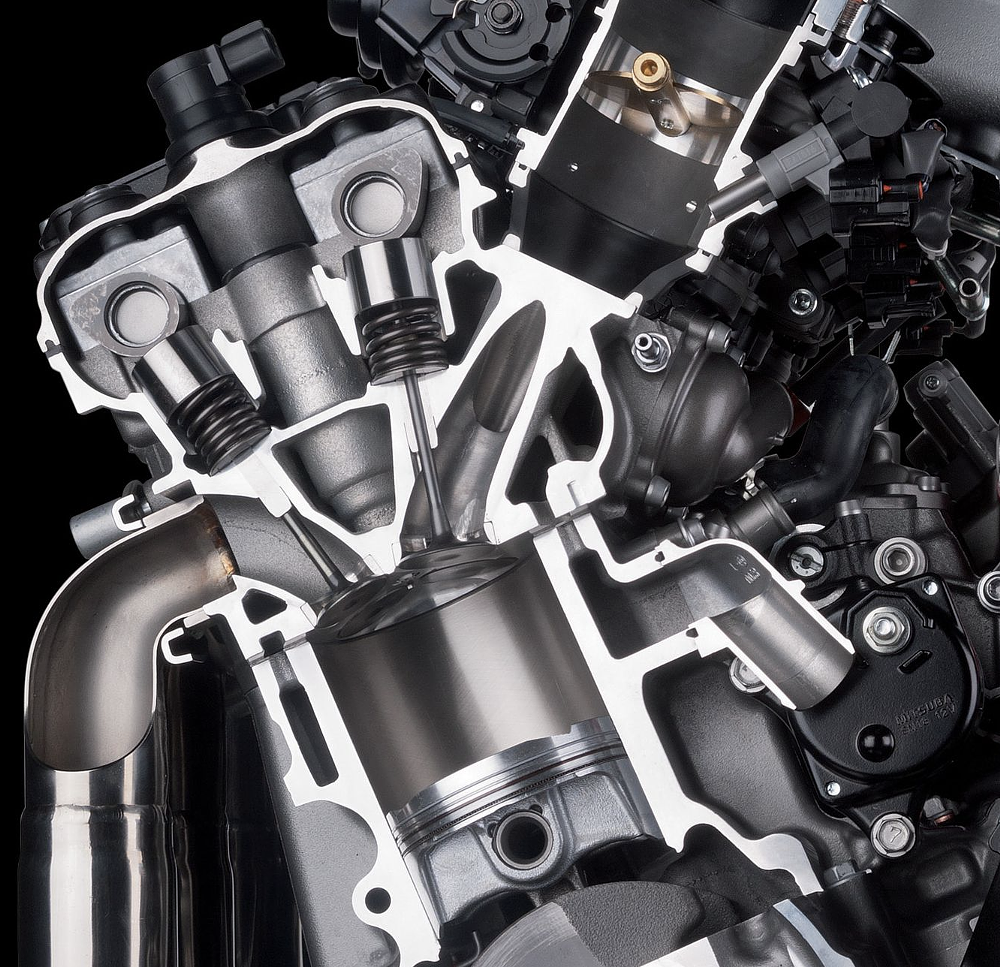 Kawasaki engine cut away engine braking illustration H2