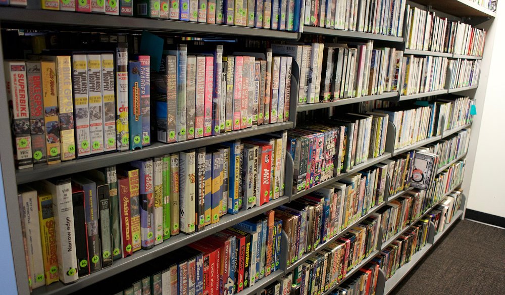 racks of videos