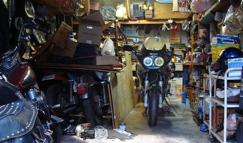crowded garage