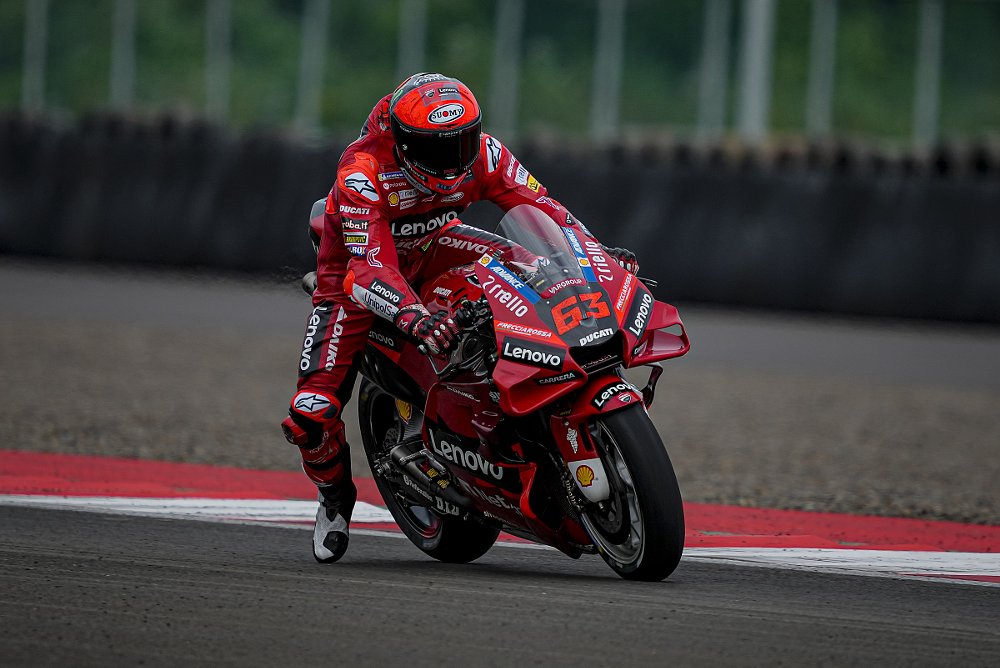Pecco Bagnaia testing the Ducati Desmosedici
