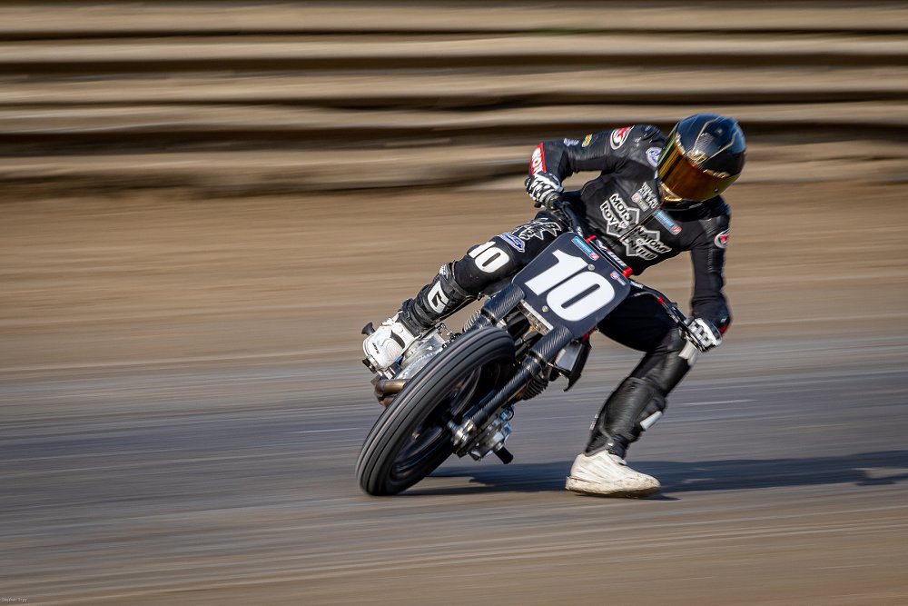 Johnny Lewis racing the Royal Enfield flat-tracker