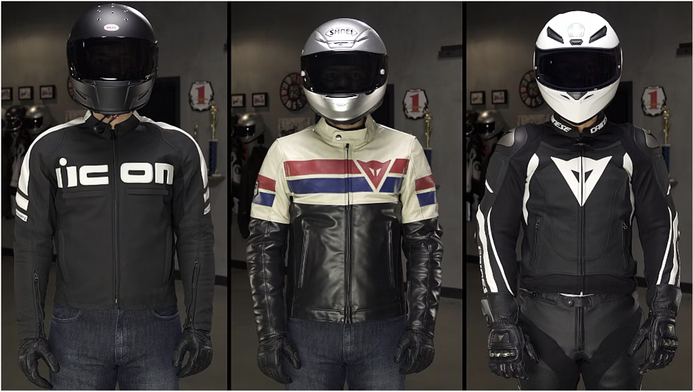 Motorcycle riders in full gear. 