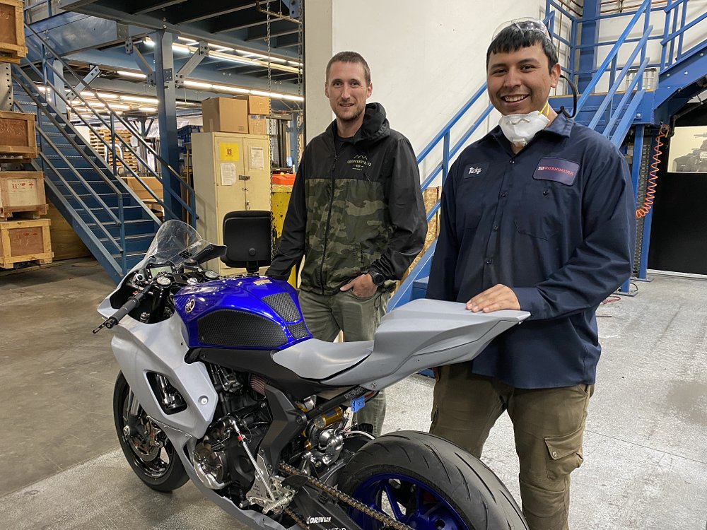 Jared and Ricky in the R&D shop. 