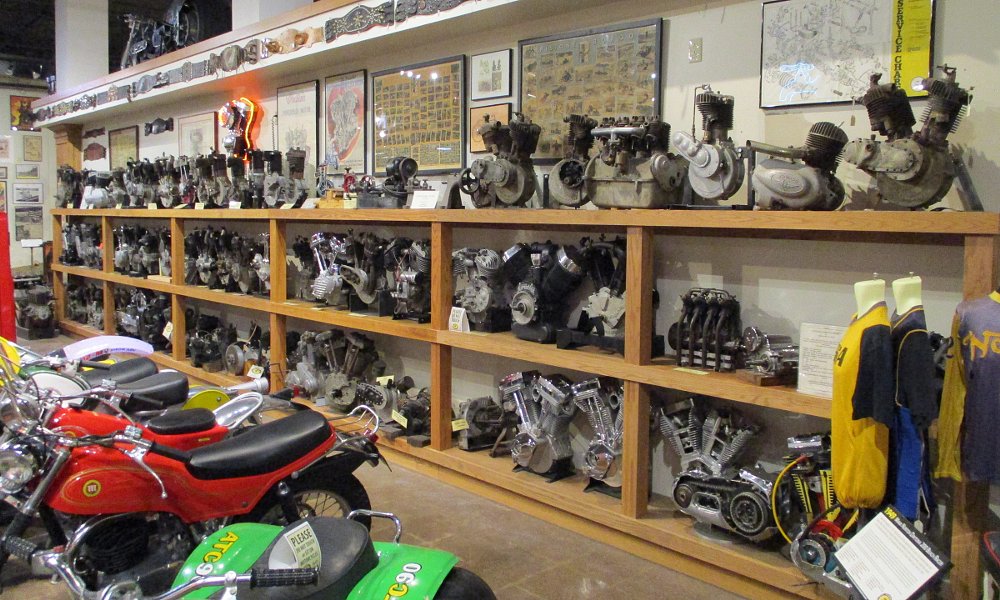 display of motorcycle engines
