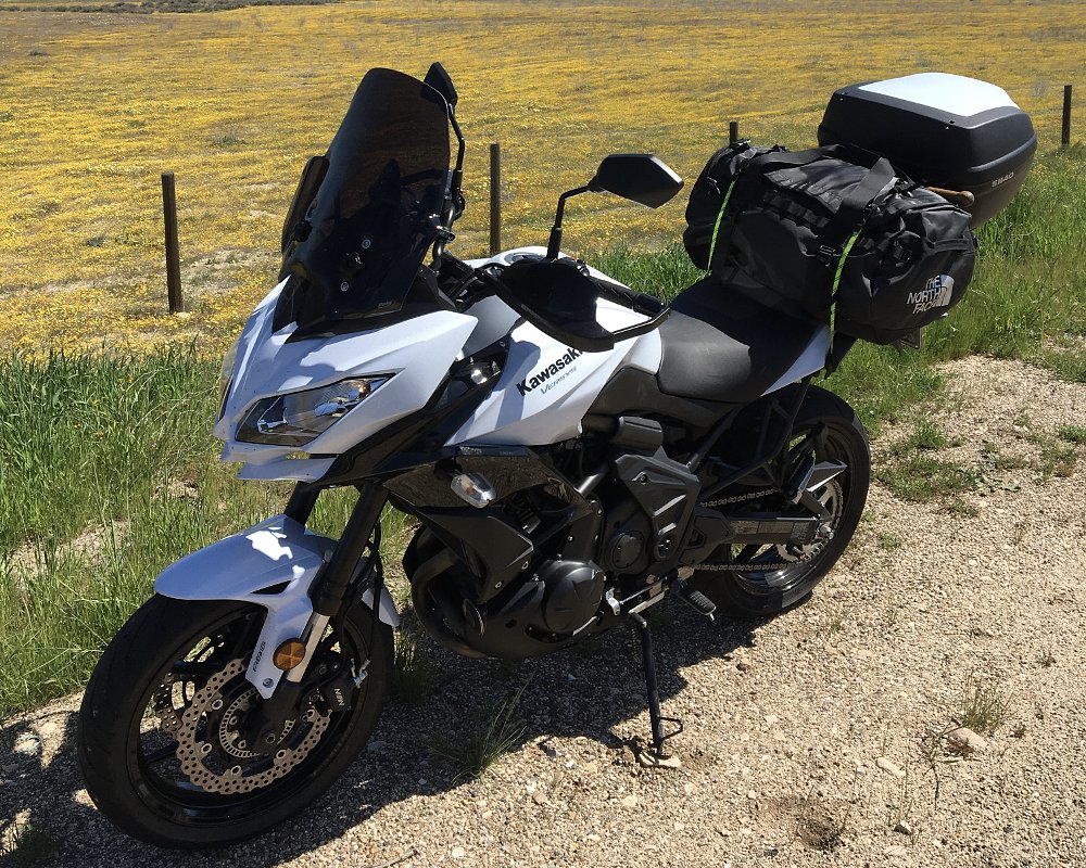 Versys 650 with luggage. 