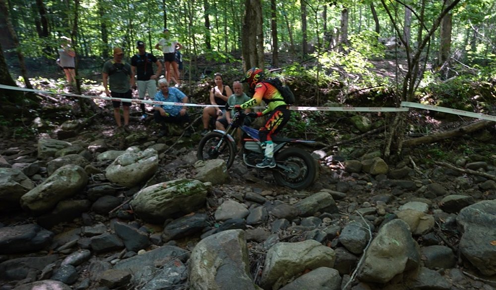racers riding through boulders