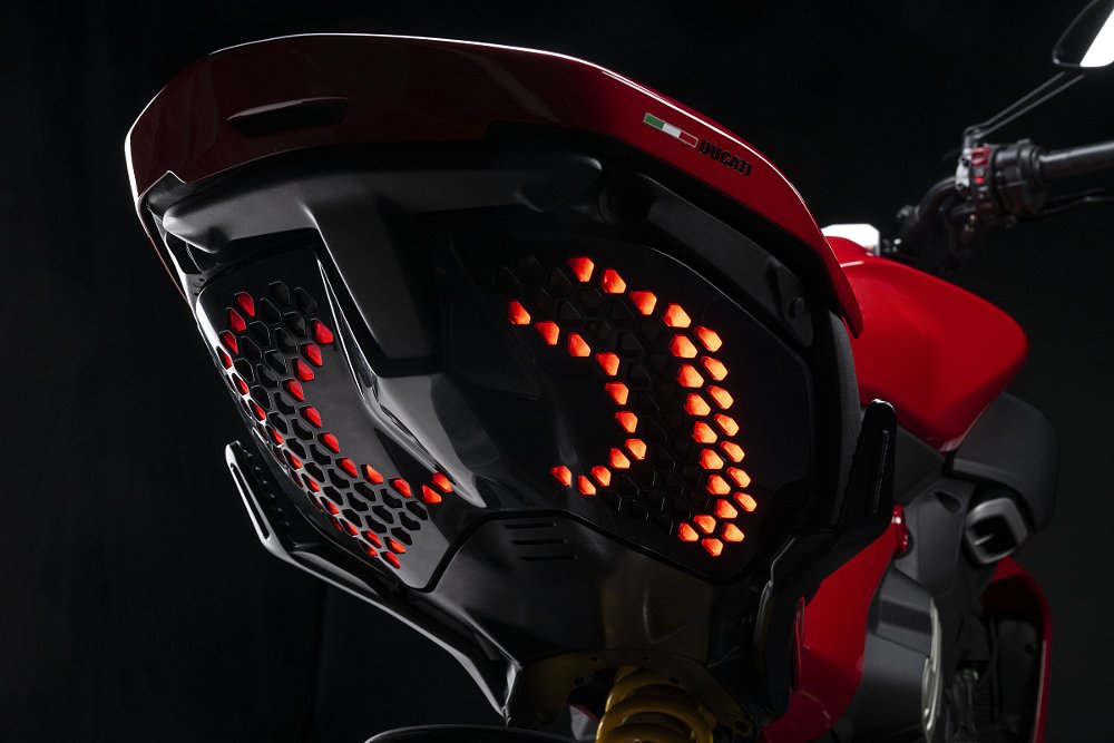 closeup view of the LED tail lights