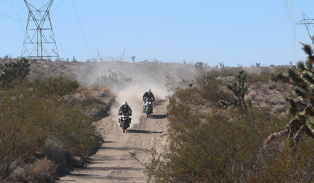 two motorcycles riding the dirt trails on the LAB2V ride