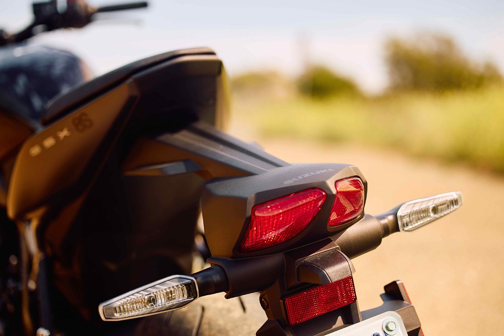 2023 Suzuki GSX-8S tail light detail.