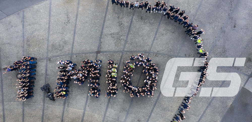 aerial view of BMW staff at plant