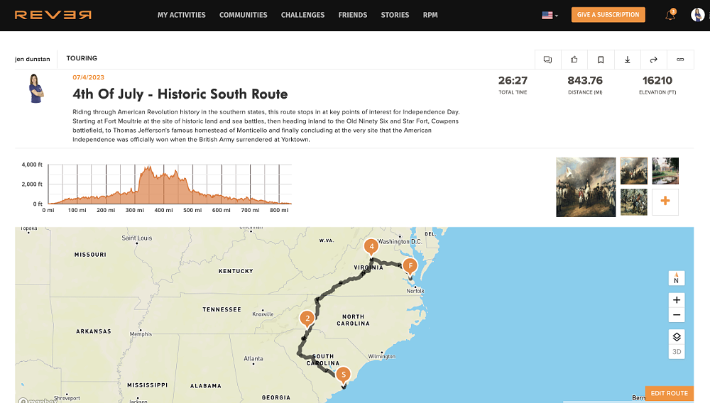 A REVER illustration of the southern states route
