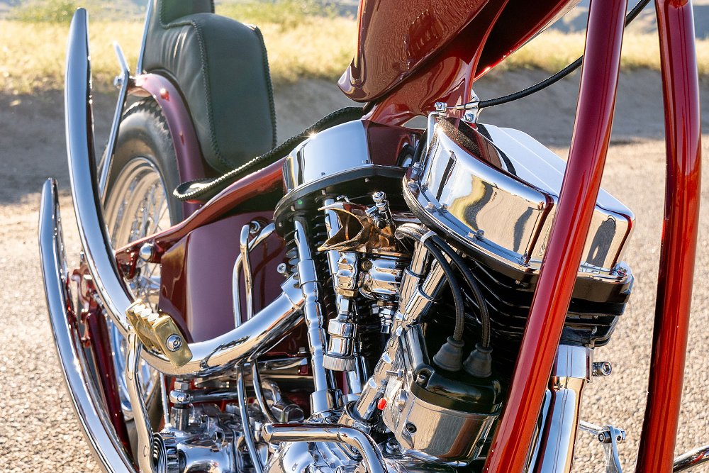 closeup of the side of the motorcycle