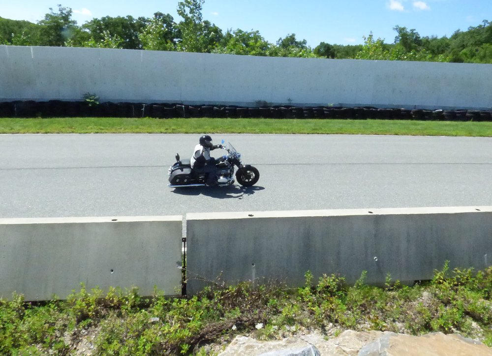 rider on the track on a BMW R 18 cruiser