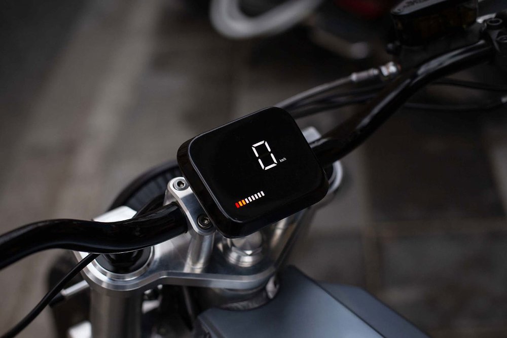 digital display on the Switch Motorcycles eScrambler