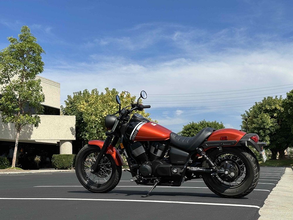 side rear view of the Honda Shadow Phantom