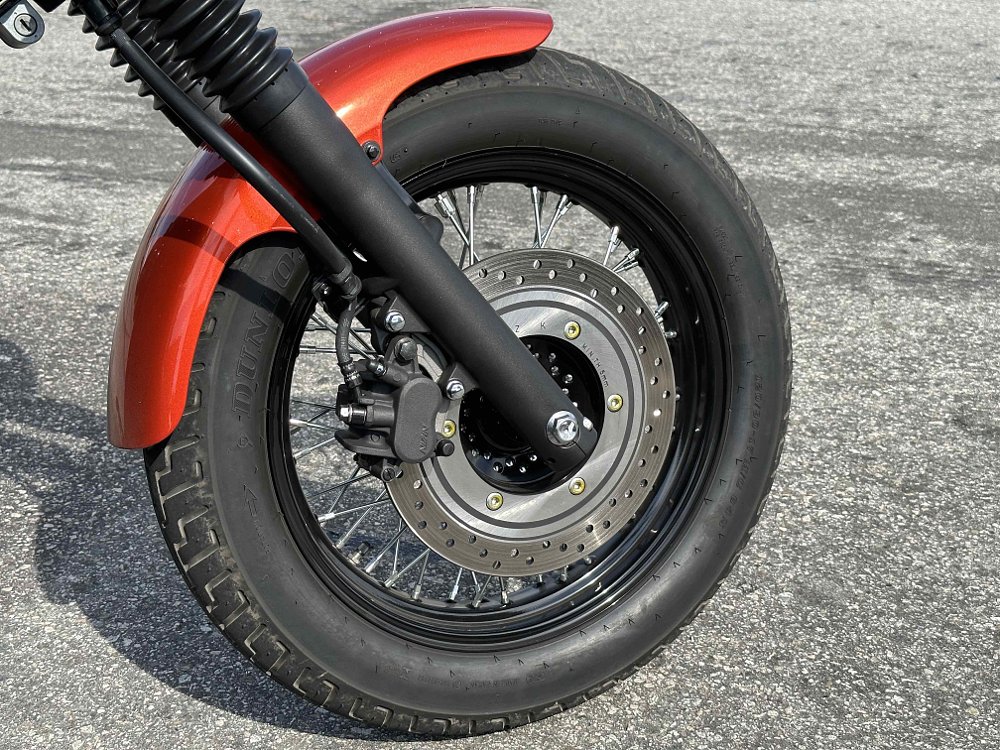 view of front brake on the Honda Shadow Phantom