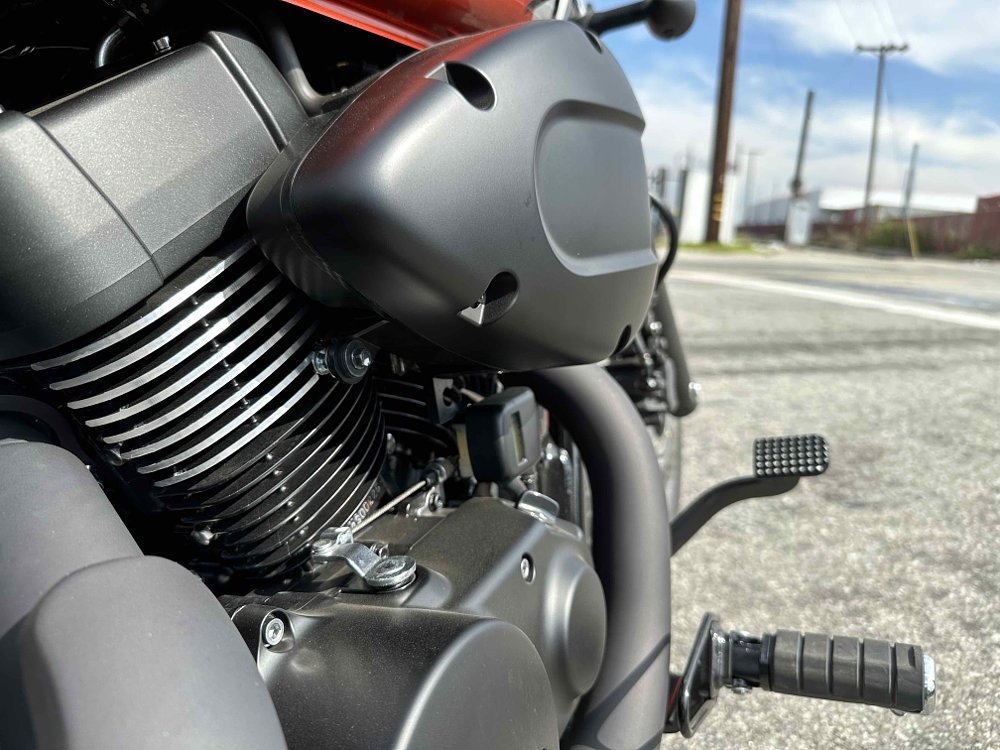 close view of the engine in the Honda Shadow Phantom
