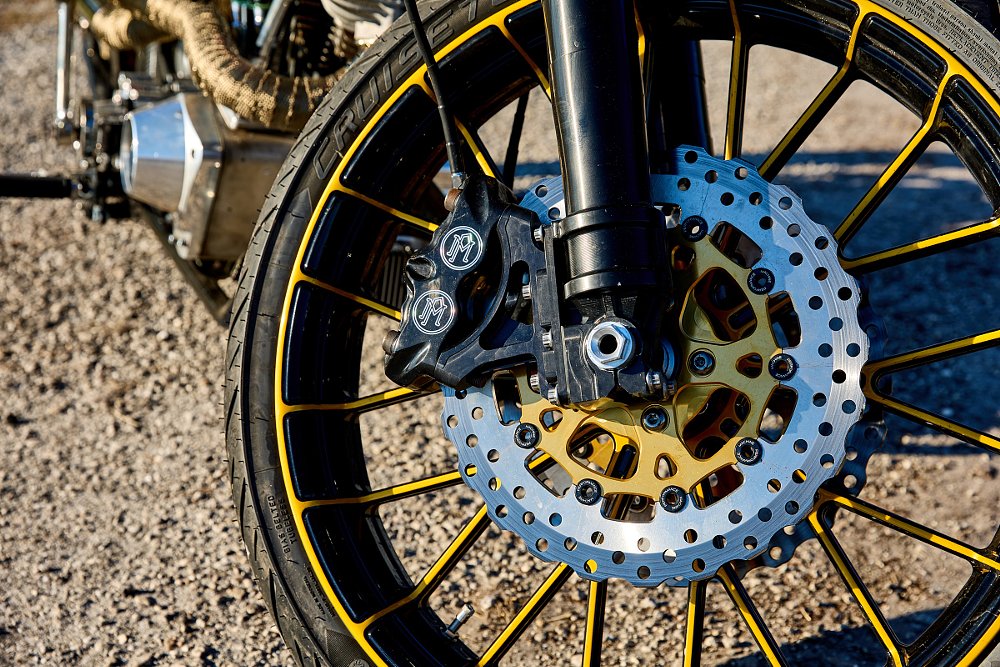 closeup shot of front brake