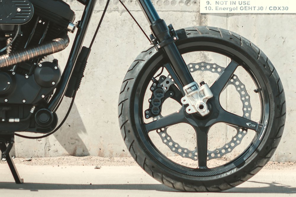 close shot of the front wheel