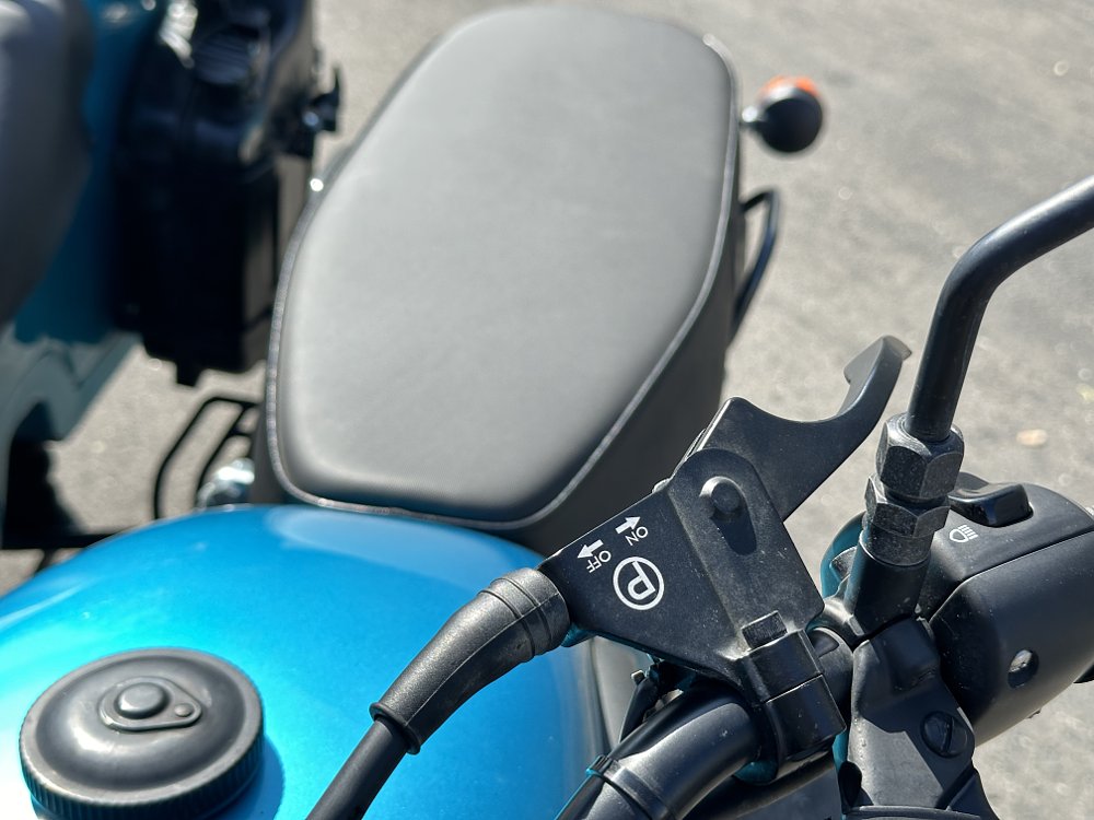 2024 Ural Gear Up parking brake lever detail.