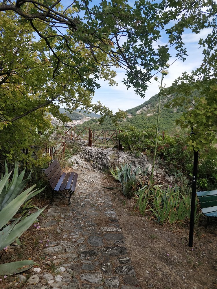 bench underneath some trees overlooking Pietraferrazzana