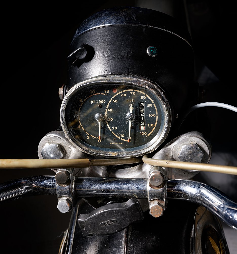 studio photo of the speedometer and odometer on the Honda